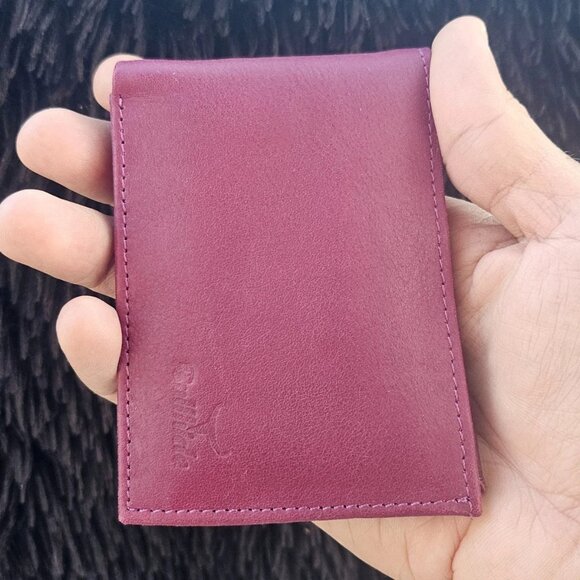 Other - Bullhide Wallet Genuine Leather Purse Card Holder Bilfold Billfold Burgundy Red